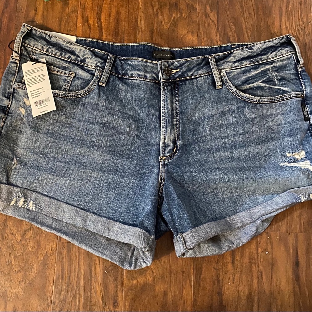 Silver jean shorts